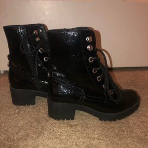 Steve Madden Platform Combat Bootie Black NEW
